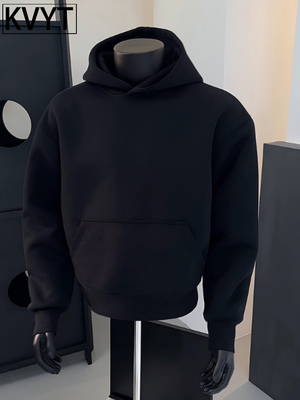 高端美式连帽卫衣男士2025新款秋冬季外套男款高级感痞帅正肩上衣