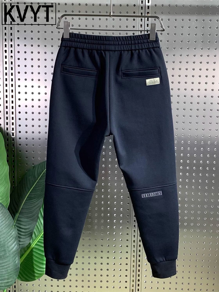 潮牌休闲男裤春秋冬季新款时尚束脚运动裤男士弹力小脚哈伦裤9分