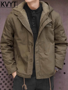 羊羔绒内里棉服男士冬季2025新款潮牌摇粒绒外套保暖棉衣工装夹克