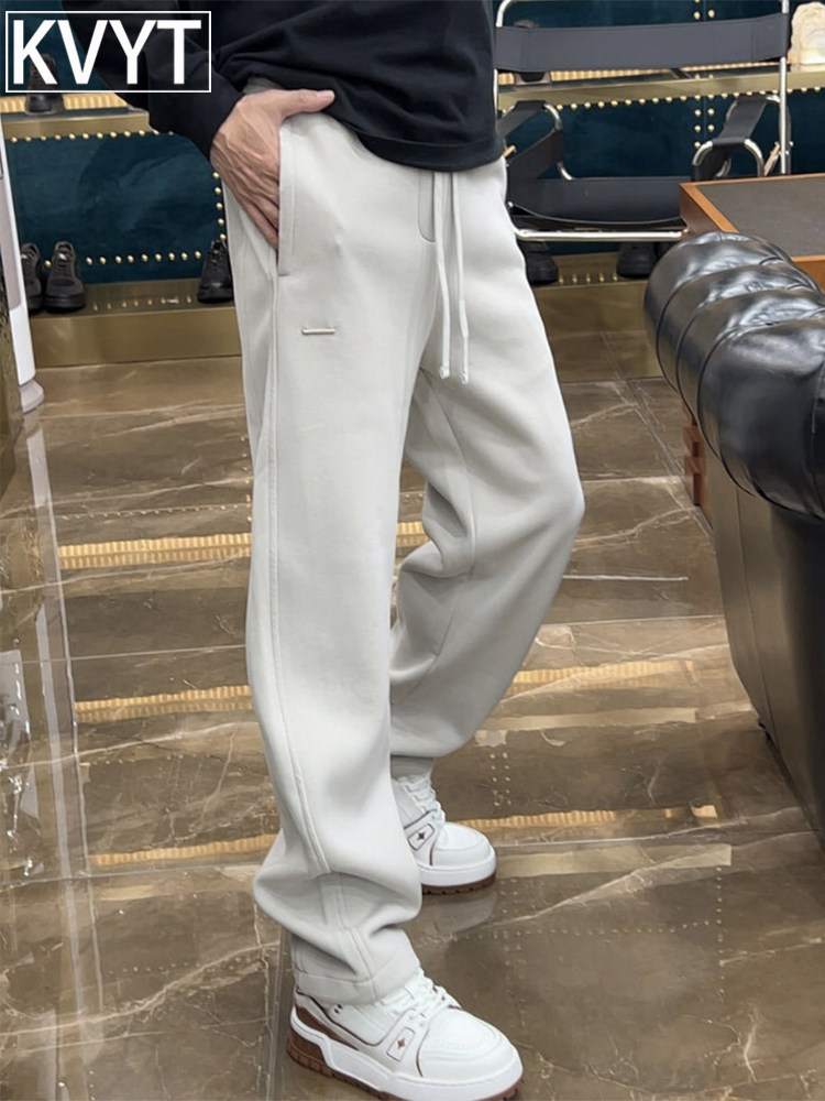 潮牌男士2025新款弯刀裤秋季卫裤男款高级感百搭痞帅休闲运动长裤