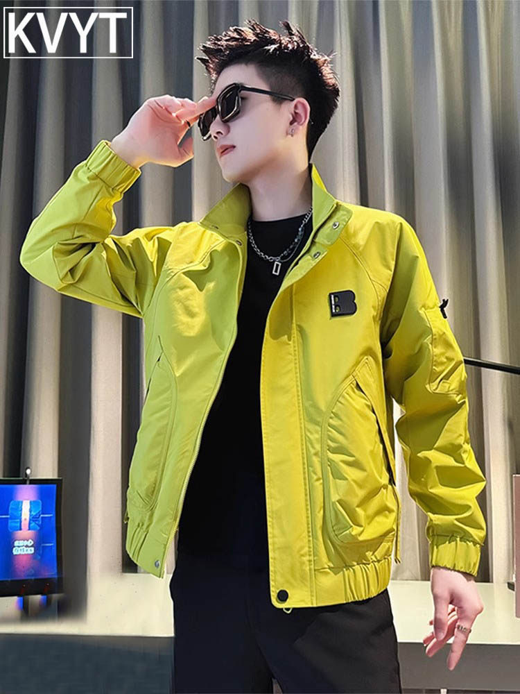 潮牌男士休闲夹克外套高级感时尚男装春秋冬款夹棉加厚上衣服男款