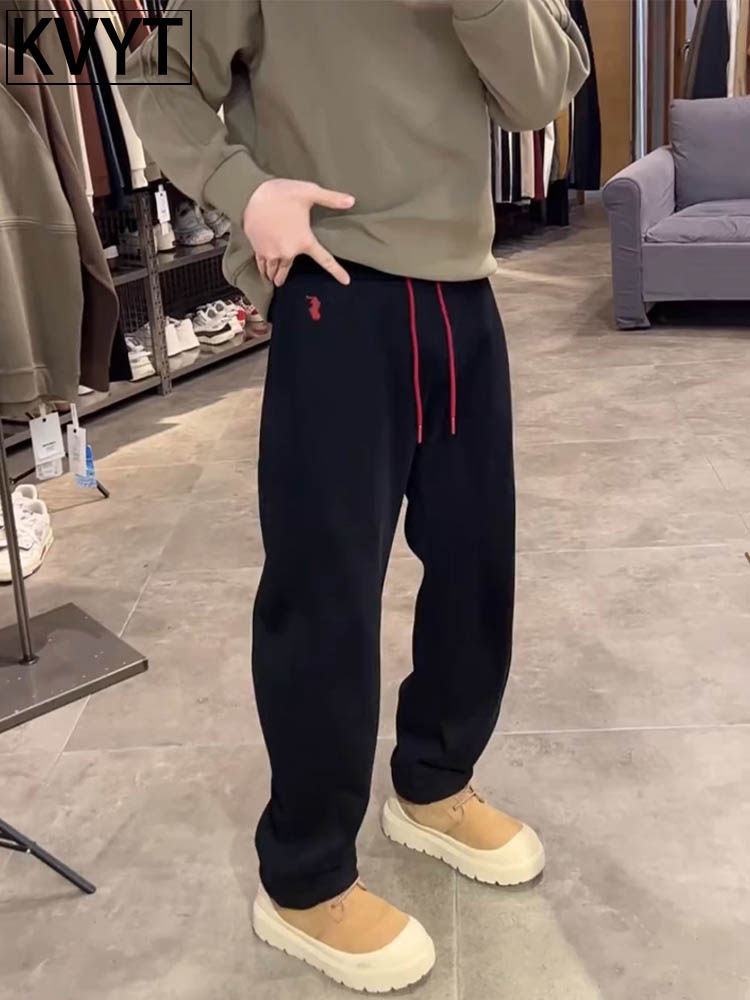 高端弯刀休闲裤子男春秋季新款潮牌男裤百搭宽松直筒运动卫裤男款