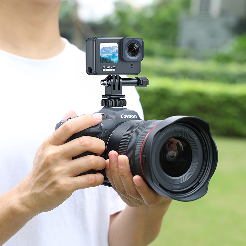 适用GoPro12 11 10冷靴支架转接头大疆action4 5pro运动相机底座佳能索尼单反相机热靴Insta360 ace pro2配件