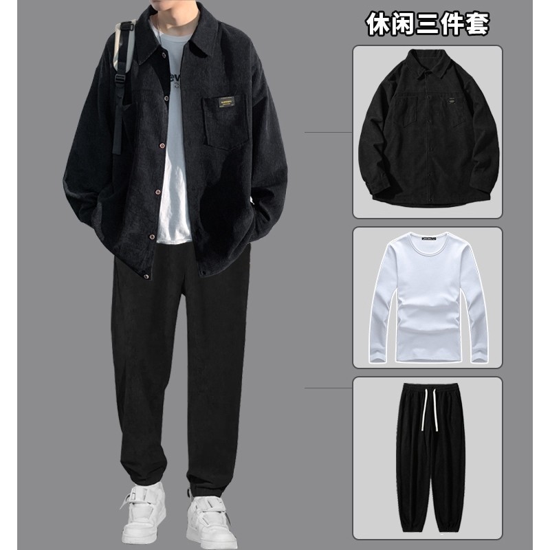 品牌专柜春秋季长袖灯芯绒衬衫