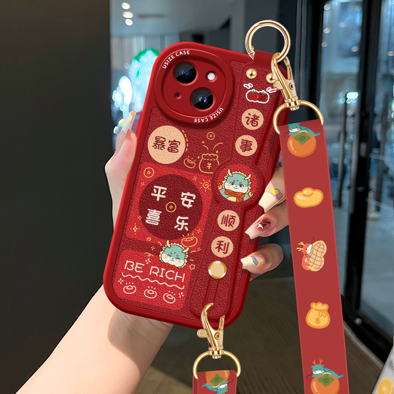 全包防摔软壳 质感小羊皮 同款挂绳