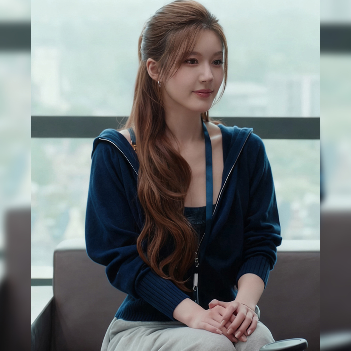 许我耀眼赵露思同款针织衫卫衣女