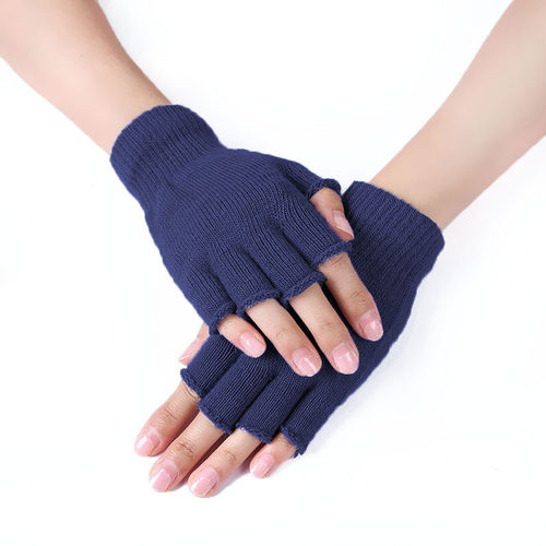 Winter Half Finger Fingerless Gloves Unisex Outdoor Mittens