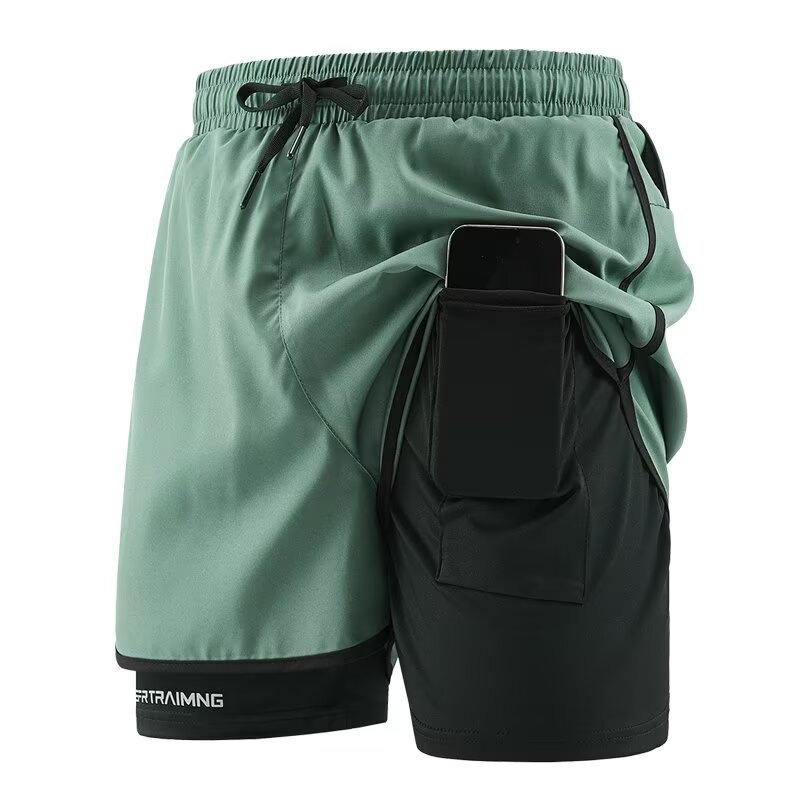 Men's double-layer sports shorts, quick-drying type, suitabl