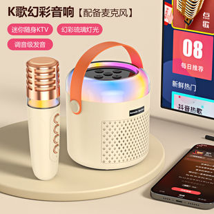 A2家用话筒音响一体K歌套装 跨境新款 户外迷你便携无线蓝牙小音箱