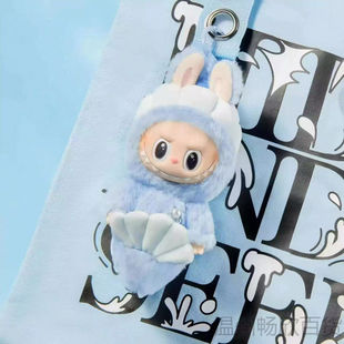 LABUBU拉布布鱼尾狮坐坐派对系列搪胶脸毛绒