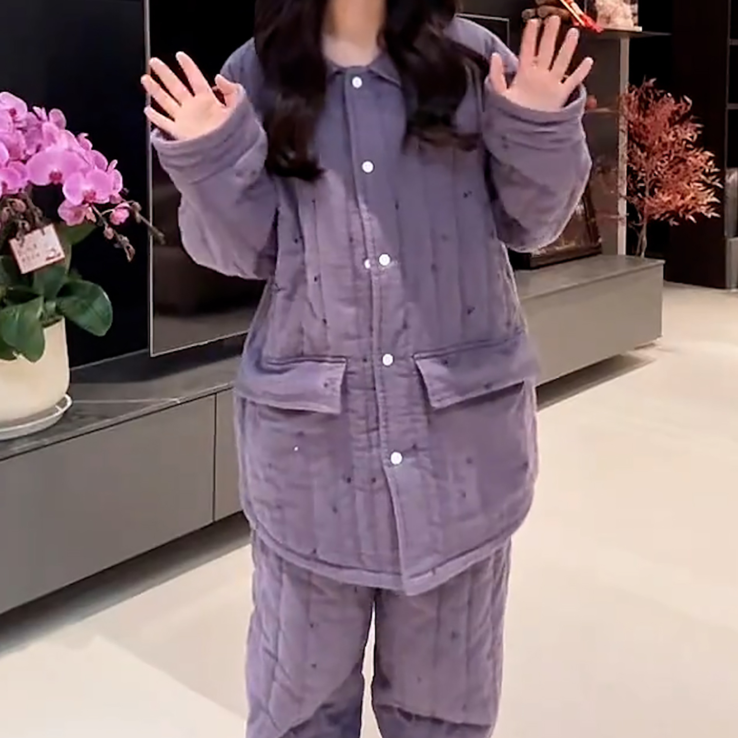 三层加厚夹棉卡通印花睡衣