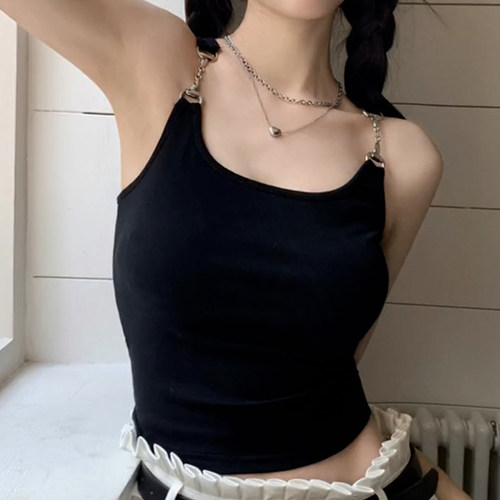 辣妹设计感小众带胸垫吊带