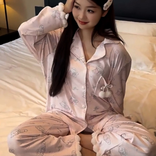 睡衣套装 海岛绒加绒开衫 长裤 2025秋冬甜美减龄少女保暖家居服长袖