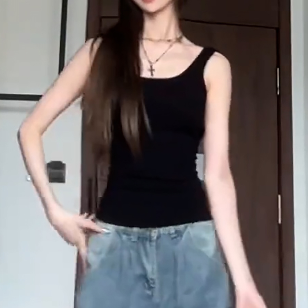 辣妹修身大u领带胸垫基础吊带