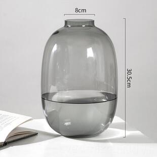 新款透明玻璃花瓶件客厅插花高级摆感颜水养雪值柳醉马木专用鲜花