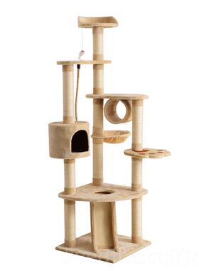 新款出口本！猫爬架猫窝剑树麻一猫猫跳台猫窝体大型猫抓日柱