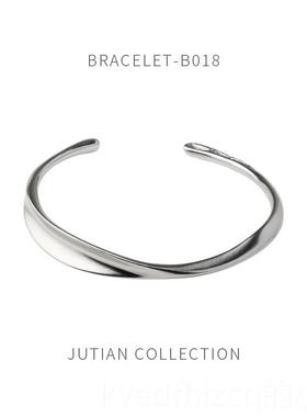 新款百JUIAN 小银众设计感纯银手镯女 新款潮 简约气T质搭手环饰
