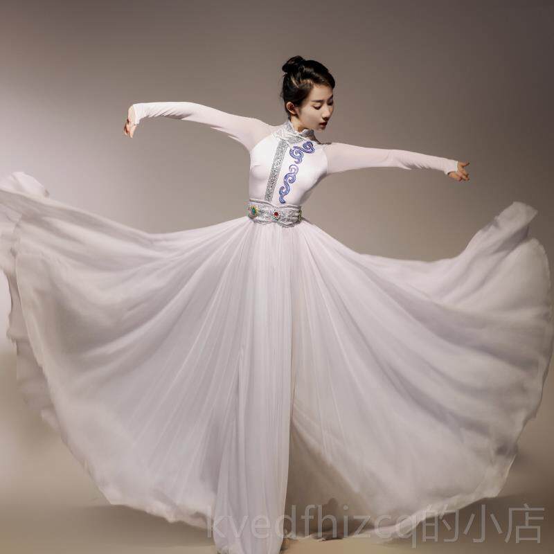 新款720度蒙族舞蹈演出服民服装女蒙蒙古族舞大摆舞蹈古裙艺考练