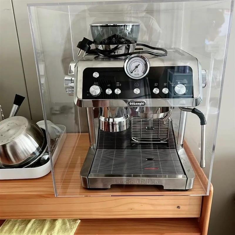 咖啡机防尘罩透明亚克力防尘盖咖啡机唱吧机黑胶防尘罩定制茶桌杯