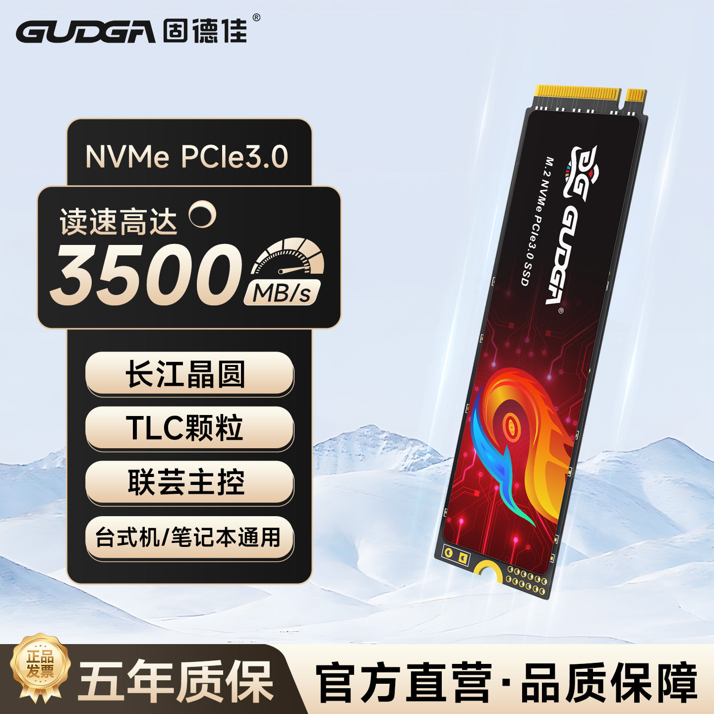 固德佳M.2NVMe1TB2TB固态硬盘