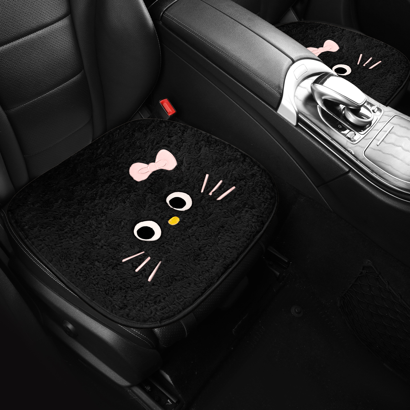 汽车坐垫冬季毛绒保暖女神网红可爱单片主驾驶秋冬短毛半包座垫