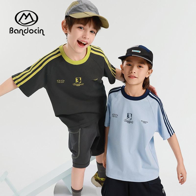 半度闲男童夏装篮球速干衣夏季薄款2025新款儿童夏季运动短袖t恤