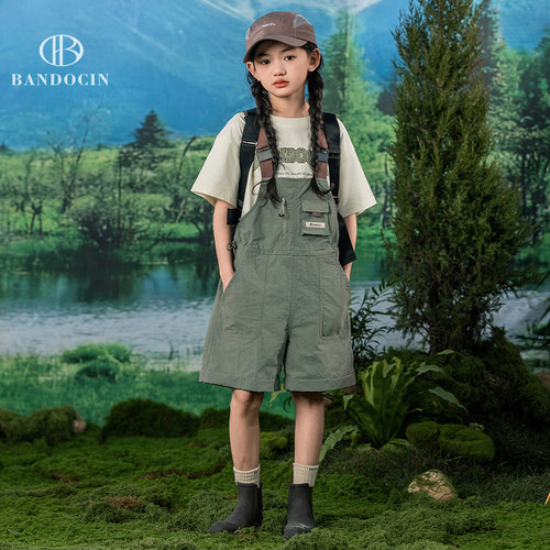 半度闲2024夏季新款女童原创设计休闲套装