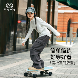 长裤 半度闲女童运动加绒裤 加厚工装 儿童冬季 洋气秋冬中大童25新款