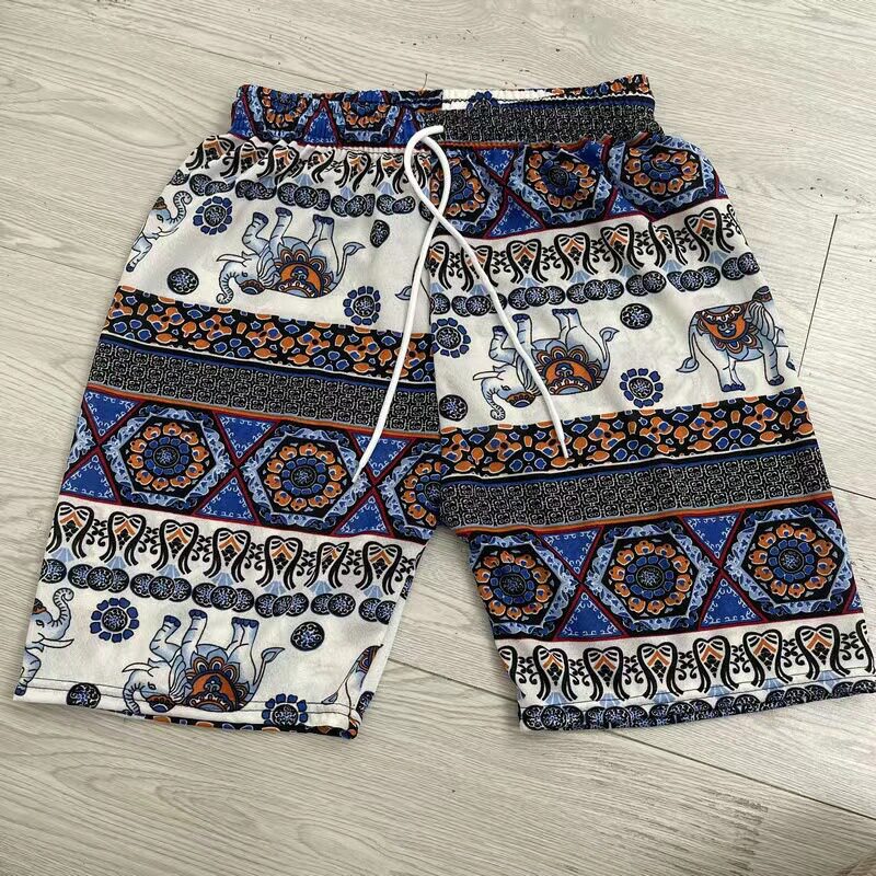 ELEPHANT PANTS WOMENS FIVE-POINT PANTS 2024 SOUTHEAST ASIAN POPULAR THAILAND ELEPHANT FIVE-POINT PANTS HIGH-WAISTED SUNSCREEN SUMMER BEACH PANTS
