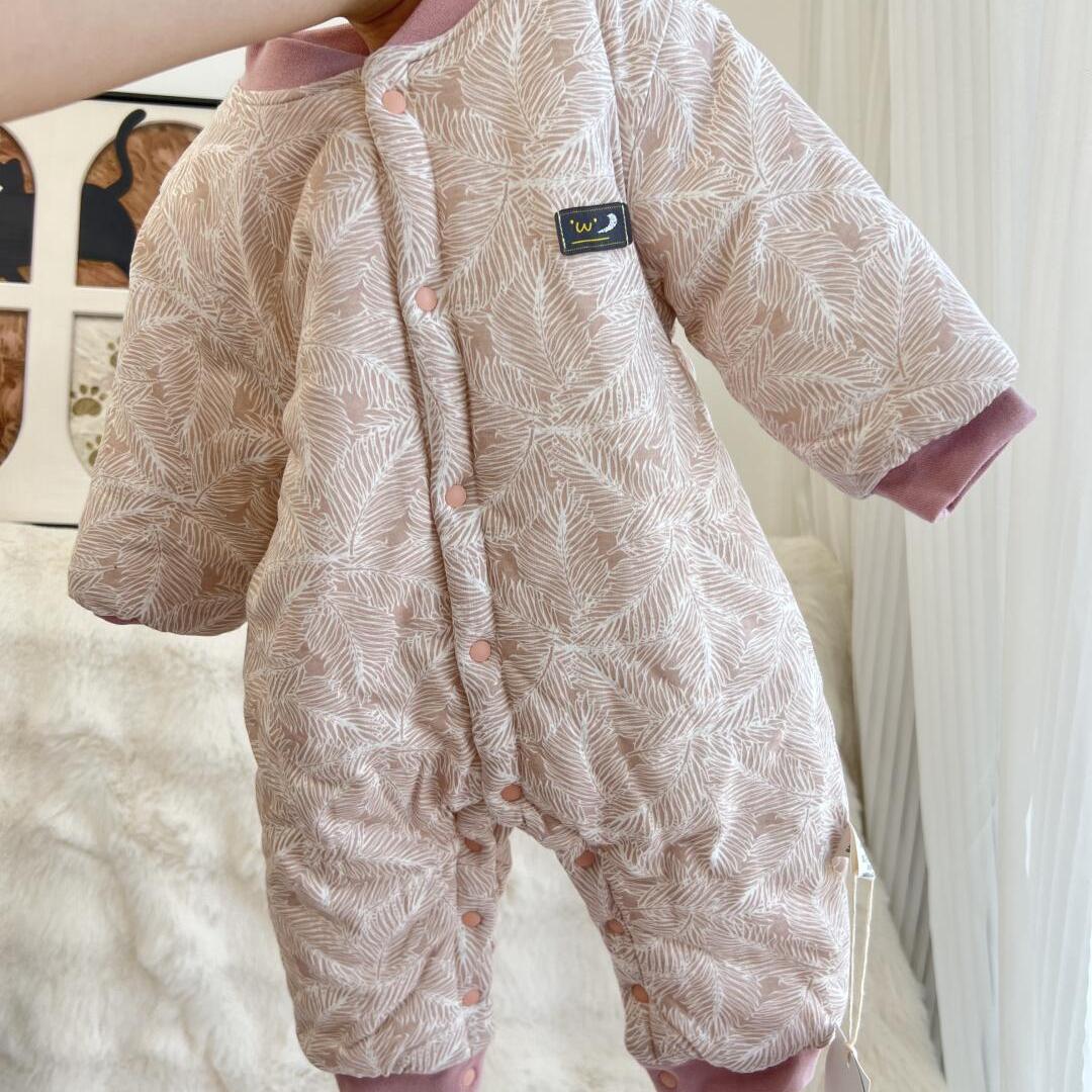 150g夹棉新生儿棉衣连体衣加厚潮