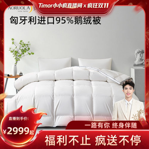 【先加购！15号付定金】奥若拉120支匈牙利进口95%鹅绒被轻暖