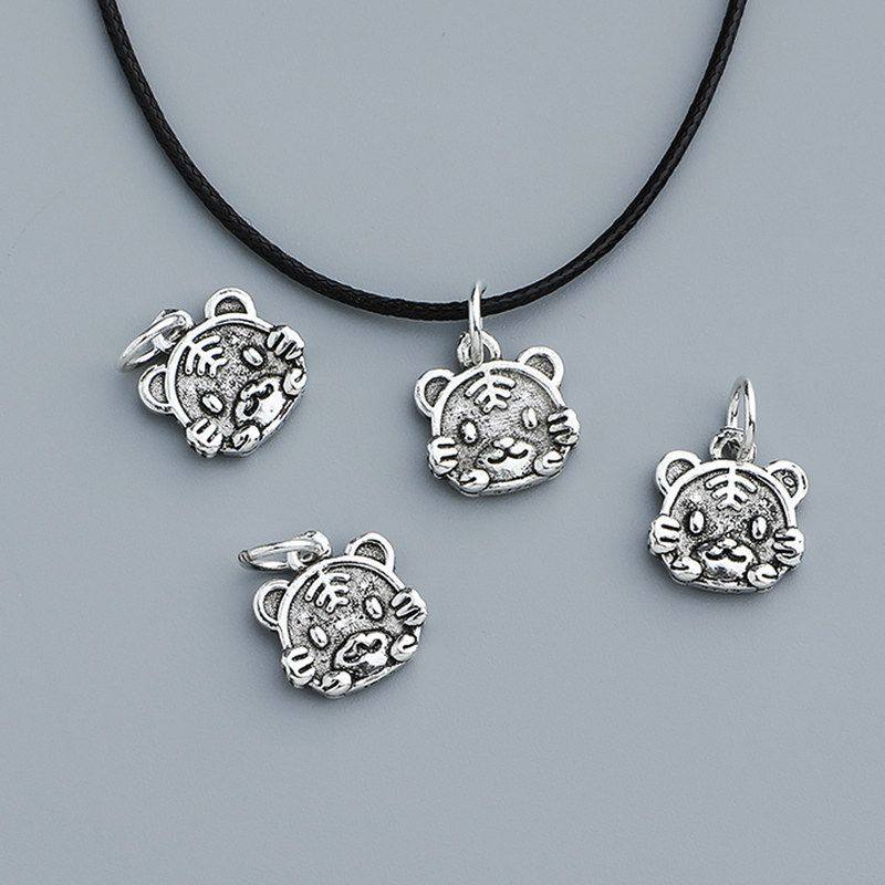 复古本命年十二DIY配件纯银S925挂件泰银手老虎生肖虎项链吊坠年,饰品/流行首饰/时尚饰品新,其他DIY饰品配件,淘宝优惠券,粉丝福利购,淘宝优惠卷