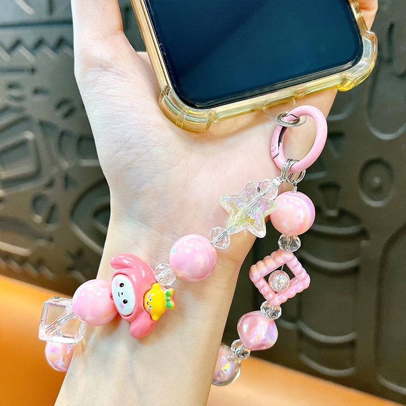创意可爱小公仔串珠手机链钥匙扣包包小挂件汽车钥匙链手机壳配饰