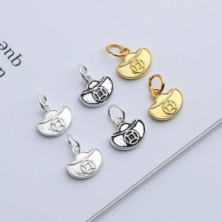 纯银金色手工元宝s925饰品DIY挂件手链吊坠项链串珠铜钱电镀配件,饰品/流行首饰/时尚饰品新,其他DIY饰品配件,淘宝优惠券,粉丝福利购,淘宝优惠卷