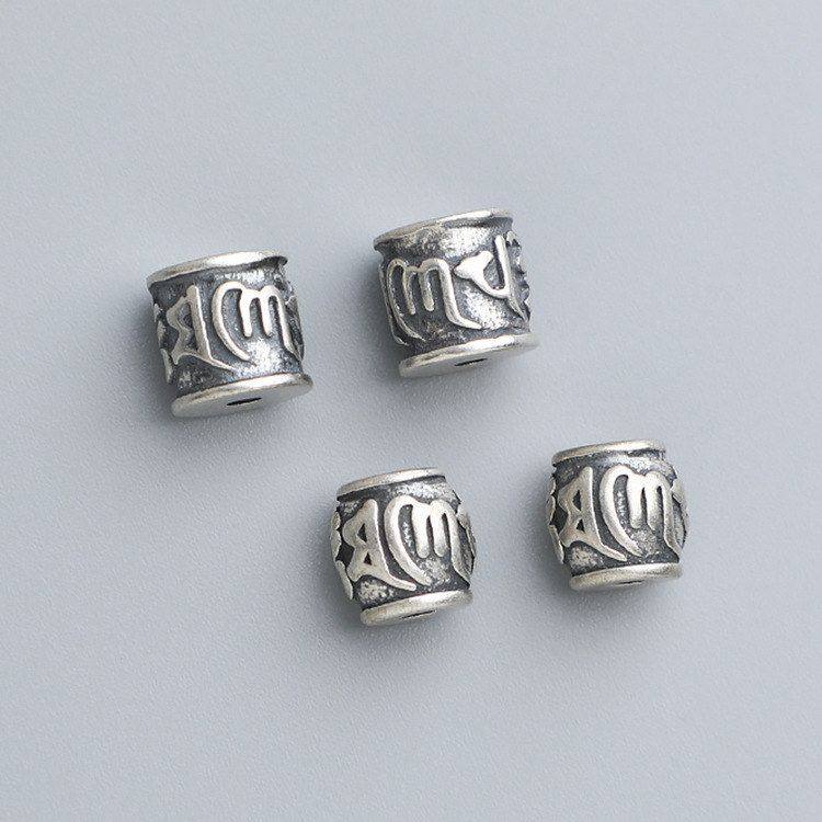 隔珠串珠散珠泰银桶手工复古配件手链六字纯银DIY编绳s925珠真言,饰品/流行首饰/时尚饰品新,其他DIY饰品配件,淘宝优惠券,粉丝福利购,淘宝优惠卷