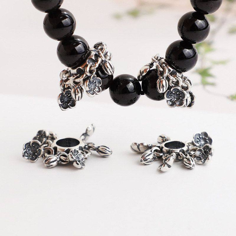 花朵编绳S925环DIY配件手串跑饰品花苞隔珠泰银樱花项链挂件纯银,饰品/流行首饰/时尚饰品新,其他DIY饰品配件,淘宝优惠券,粉丝福利购,淘宝优惠卷