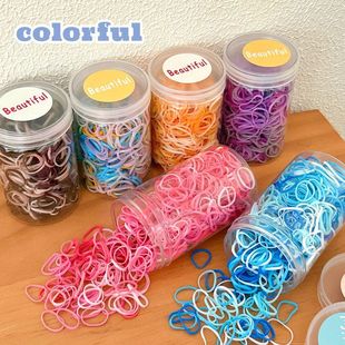 扎头发圈马卡龙发耐用色系皮筋高弹力头绳宝宝一次性儿童不伤小圈
