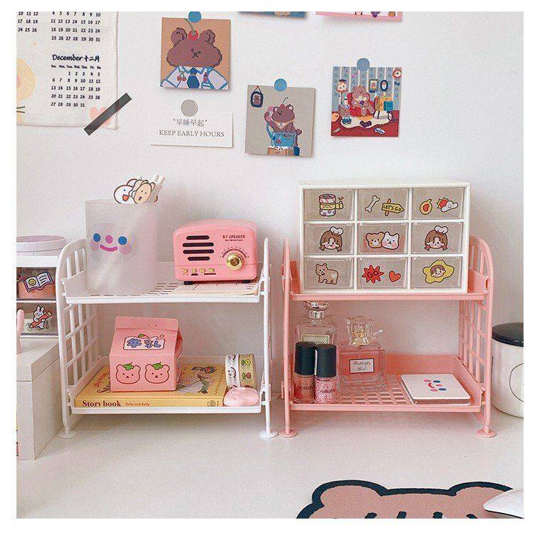 桌面架子折叠ins新用收纳化妆品置物架收纳简约家双层浴室首饰架,收纳整理,整理架/置物架/收纳架,淘宝优惠券,粉丝福利购,淘宝优惠卷