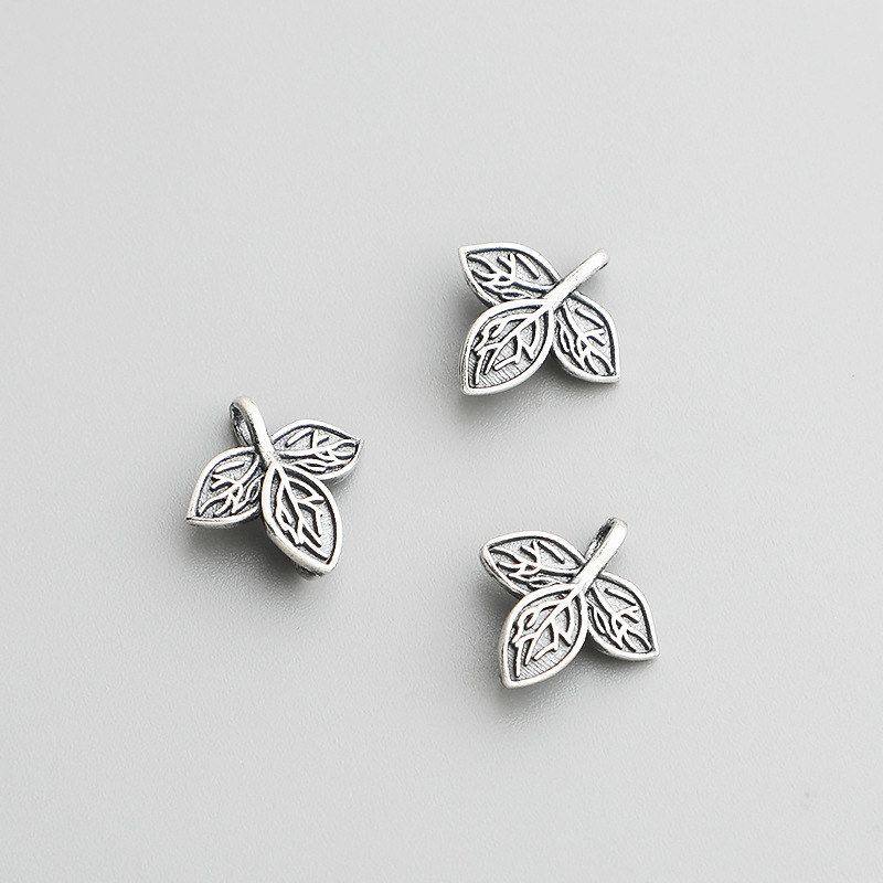 手链纯银叶子手工配件扣子材料s925编绳手牌泰银连接diy配饰串珠,饰品/流行首饰/时尚饰品新,其他DIY饰品配件,淘宝优惠券,粉丝福利购,淘宝优惠卷