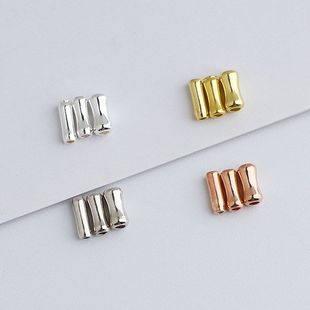 配件串珠小材料DIY直管管隔珠手链管骨节S925散珠纯银竹节圆管