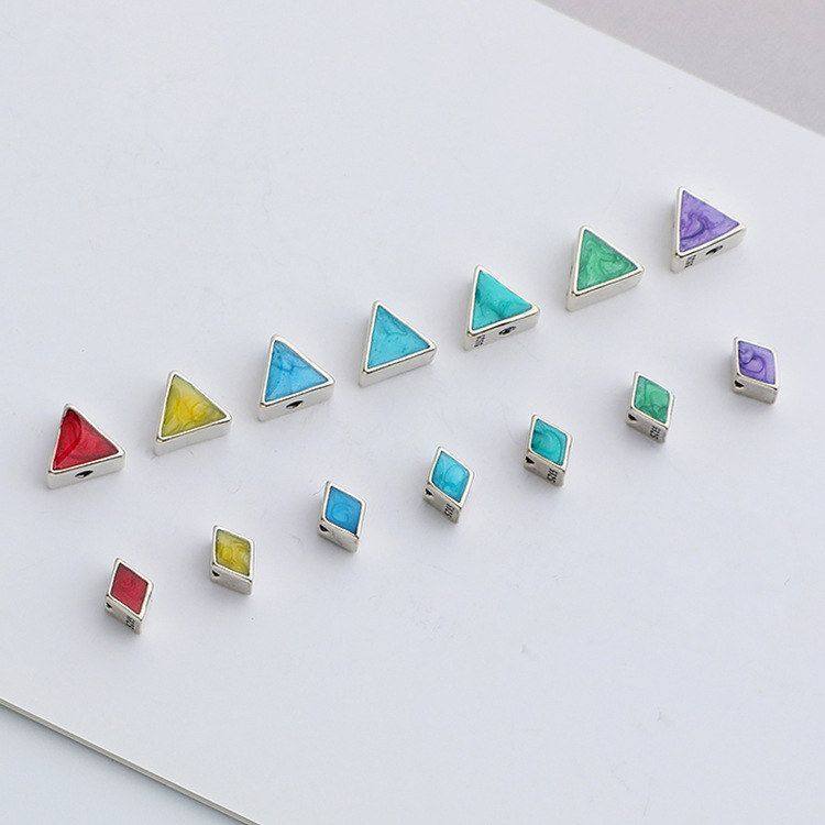 几何DIY糖果串珠纯银珠饰品彩色隔珠滴胶手链散S925复古配件三角,饰品/流行首饰/时尚饰品新,其他DIY饰品配件,淘宝优惠券,粉丝福利购,淘宝优惠卷