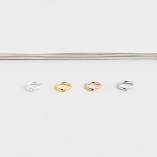 连接镀玫瑰金开口圈环银黄金银环纯银开口圈S925DIY活口配件圆环