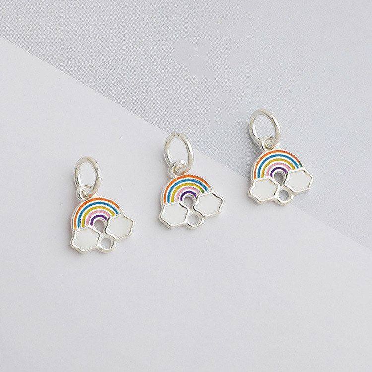 手链s925纯银手工彩虹吊坠编绳DIY挂件串珠项链滴胶饰品配件,饰品/流行首饰/时尚饰品新,其他DIY饰品配件,淘宝优惠券,粉丝福利购,淘宝优惠卷