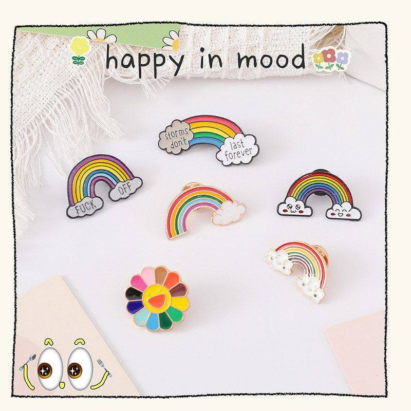 文具滴油金属同款胸针女可爱创意网红配饰袋彩虹日系太阳花小饰品,饰品/流行首饰/时尚饰品新,胸针,淘宝优惠券,粉丝福利购,淘宝优惠卷
