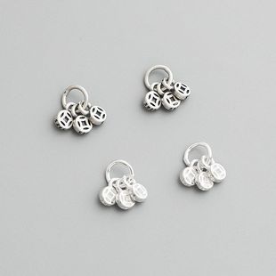 挂件编绳泰银小金钱配件项链饰品纯银手链铜钱DIYS925吊坠串珠