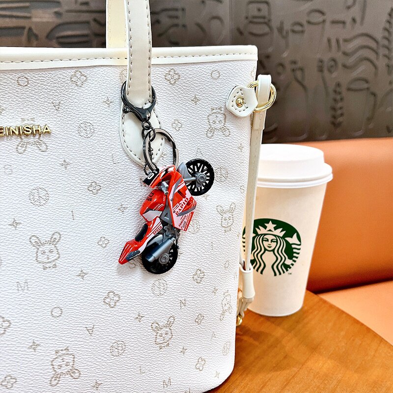 合金摩托车金属小车摩托车钥匙扣创意书包挂件汽车钥匙链玩具配件