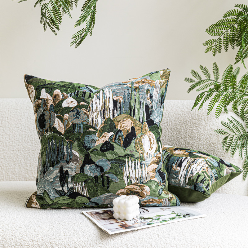 法式轻奢高端新中式抽象山水抱枕