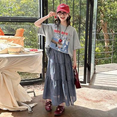 女童韩版网红洋气时尚两件套夏季新款休闲文艺风儿童短袖时髦套装