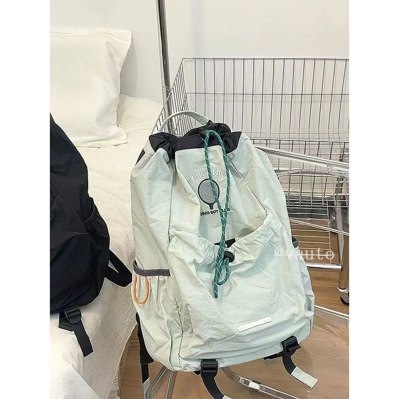 羽毛球包薄荷曼波色男女网球拍背包轻便运动旅游大容量抽绳双肩书