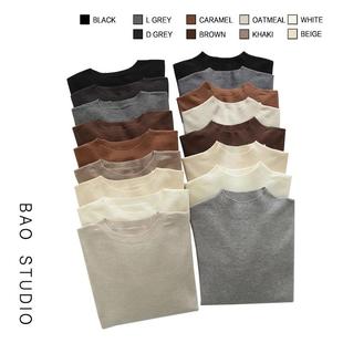 BAOSTUDIO韩系基础简约圆领/半高领打底针织衫秋冬舒适内搭女毛衣